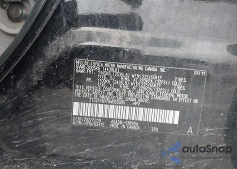 2011 Toyota Rav4 from USA, damaged, VIN 2T3ZF4DV7BW069995